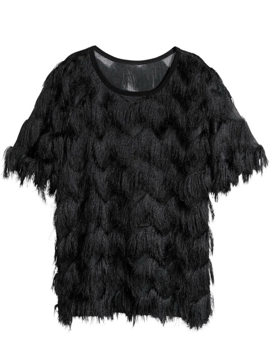 H&M Tops - H&M soft fringe black short sleeve top
